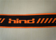 Orange Black Sport Elastic Band , Elastic Webbing Belt High Tensile